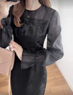 オケージョンドレス お呼ばれ 結婚式 ブラック 披露宴 二次会 同窓会 卒業式