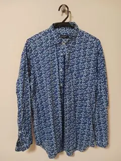 BLACK LABEL ブルー　柄シャツ　Lのサムネイル