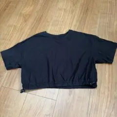 半袖Tシャツ 140cm ブラック クロップド丈のサムネイル
