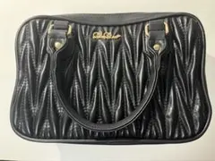 LIZLISA キルティングリボンチャームポシェット ブラック