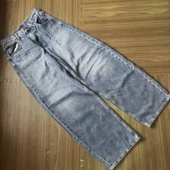 ユニクロ　バギーカーブジーンズ　24(61cm) 67 ブルー 股下約72cm
