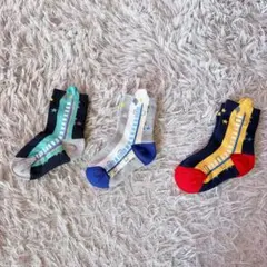 キッズ靴下セット 列車デザイン 3足男の子用履きやすい