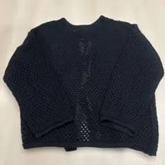 WEGO 透かし編み 長袖ニット 黒 サイズF