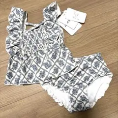 新品未使用　花柄フリル付きベビー水着（女の子）　95