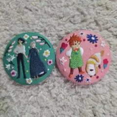 ハウルの動く城　刺繍缶バッチ