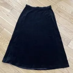 古着 ヴィンテージ ベロア ロングスカート ブラック