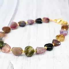 宝石の彩り｜マルチカラー トルマリン ブレスレット アジャスター付　/582