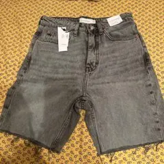 TOPSHOP TALL デニム ショートパンツ グレー UK10のサムネイル