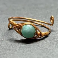 WR507FG 天然石 パワーストーン ワイヤーリング アマゾナイト フリー