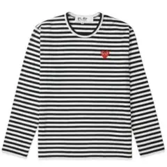 PLAY ボーダー柄 長袖Tシャツ プレイコムデギャルソン archive - メルカリ