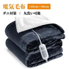 電気毛布 掛け 敷き 140*80cm 100W 厚手生地 丸洗い可8段温度調整のサムネイル