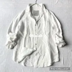 08Mab ゼロハチマブ リネンシャツ ホワイト ナチュラル ゆったり 羽織りのサムネイル