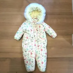 子ども用スノーウェア 90センチ ジャンプスーツ　うさぎ柄　ファー付き　耳付き