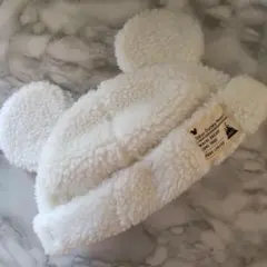 ミッキー耳付きボア帽子　ボアキャップ