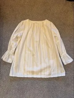 【未使用】サニークラウズ　ホワイト ストライプ 長袖ブラウス