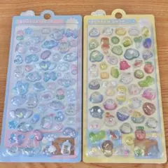 3Dシール ステッカー 2種 動物 うさぎ ブルー 鳥 シマエナガ ひよこ