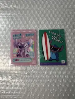 ディズニーキャラクター スティッチ・エンジェルクリアカード2点