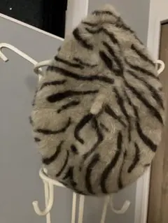 ラビットファーベレー帽　アニマル柄