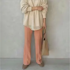 GU フレアパンツ　オレンジ　Sサイズ