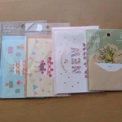 【最終価格】ハッピーバースデー　ニューベイビーおめでとう　ミニカード　4Pセット