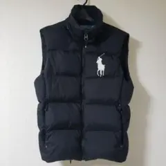 ポロラルフローレン黒BIGポニーダウンベストM