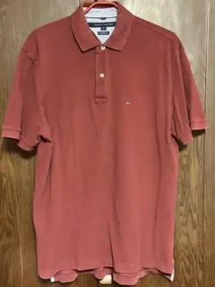 TOMMY HILFIGER クラシックフィット ポロシャツ L レッド/えんじ