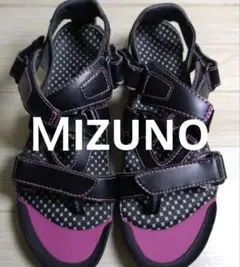 Mizuno わらじウォーキングサンダル ブラック ピンクのサムネイル