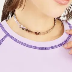 ☆X-girl☆新品☆LOGO CHOKER☆シルバー ロゴ チョーカー☆のサムネイル