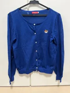 ※値下げ不可※ アースミュージックアンドエコロジー　カーディガン　青　猫　刺繍