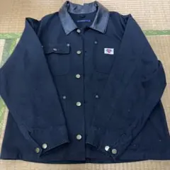 【CPCM】カジュアルジャケット 黒 コットン・レザー襟　新品一万以上☆のサムネイル