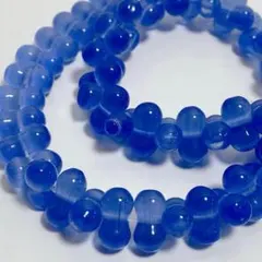 cs251/new！人工石◇キャッツアイ　ピーナツ形　青色　1連