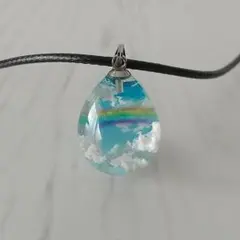 No.2474 雲レジン たまご型 ネックレス ハンドメイド