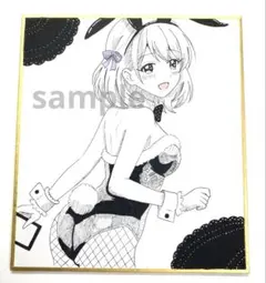 手描き アナログイラスト バニーガール 色紙 - メルカリ