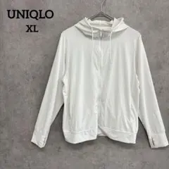 ユニクロ　エアリズム　白　UVカットメッシュパーカー　XLサイズ