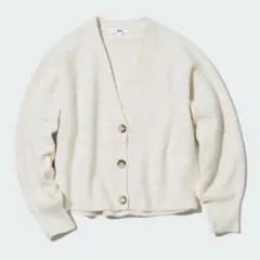 【中古】ユニクロ／スフレヤーンショートカーディガン（長袖）／Lサイズ／レディースのサムネイル