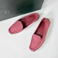 GUCCI グッチ GGキャンバス ローファー ドライビングシューズ ピンク