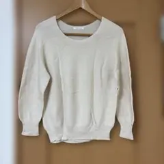 FREDY emue ホールガーメントニット七分袖 ベージュ　シルク　カシミヤ