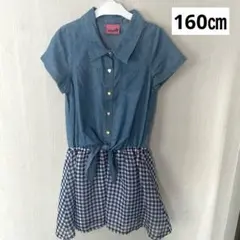 デニムシャツ 半袖ワンピース　160㎝