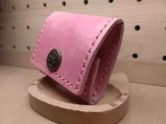 ボックスコインケース小　ピンクマーブル