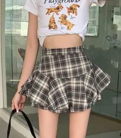 新品 SHEIN プリーツスカート チェック柄 ミニスカ