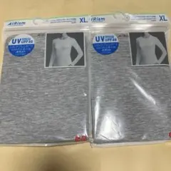 新品　ユニクロ　シルクブレンド　エアリズム UVカット クルーネック　2枚　XL