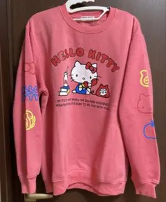 ハローキティ ピンク 裏起毛 長袖トレーナー LL