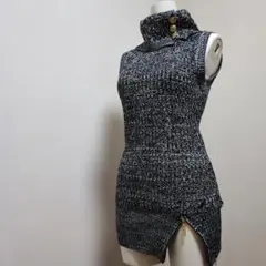 ノースリーブニットミニワンピース ブラック系 y2k 平成 ギャル セクシー