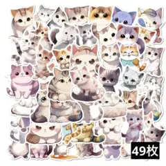 795　ステッカー　お裾分け　フレークシール　海外　防水　韓国　動物　猫