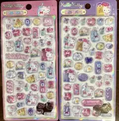 【海外正規品】　ハローキティ　立体シール　3Dシール　2枚セット　ラメ入り