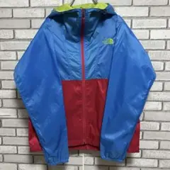 THE NORTH FACE☆ナイロンジャケット 刺繡ロゴ XSブルー レッド