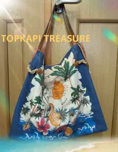 TOPKAPI TREASURE トプカピ トートバッグ マリン柄　チャーム付