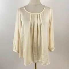 訳あり ナチュラルビューティーベーシック ブラウス トップス 総柄 シンプル M