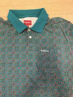 【値引き交渉可】シュプリーム総柄 ワンポイント刺繍入り 半袖ポロシャツ 入手困難のサムネイル