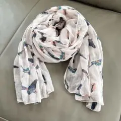 H&M 鳥プリント　シフォンストール　鳥柄 かわいい